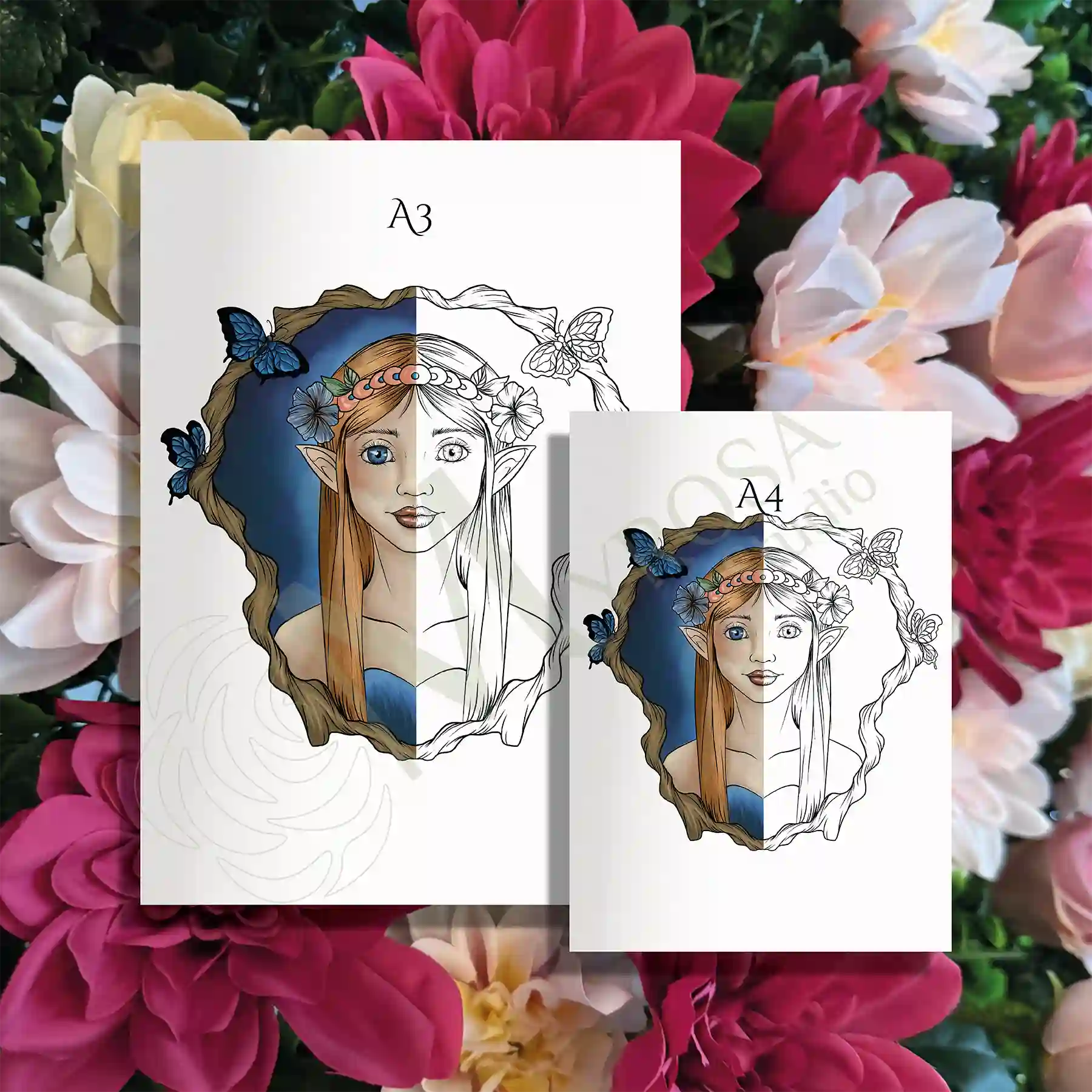 27 2 Affiche demi à colorier – Myrosa Studio