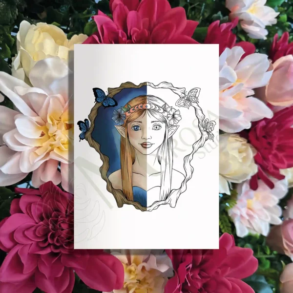 Affiche demi à colorier – Myrosa Studio