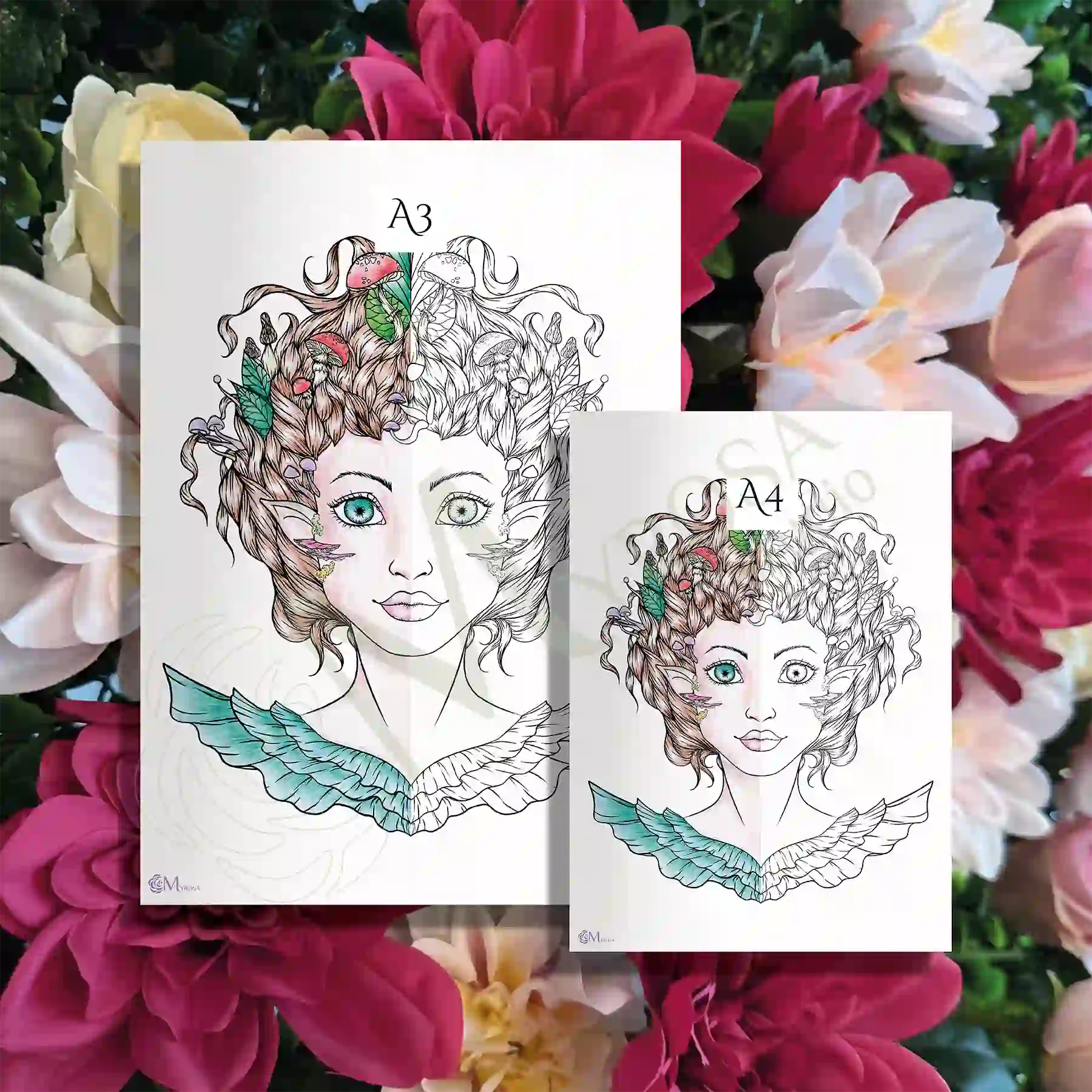 47 2 Affiche demi à colorier – Myrosa Studio