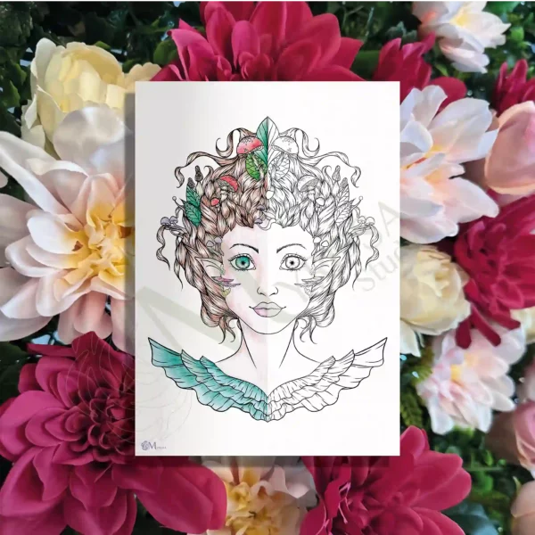 Affiche demi à colorier – Myrosa Studio