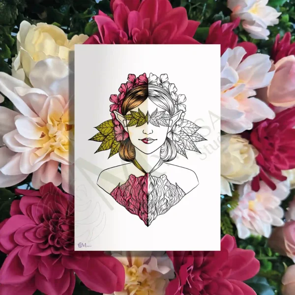 Affiches Demi-coloriée