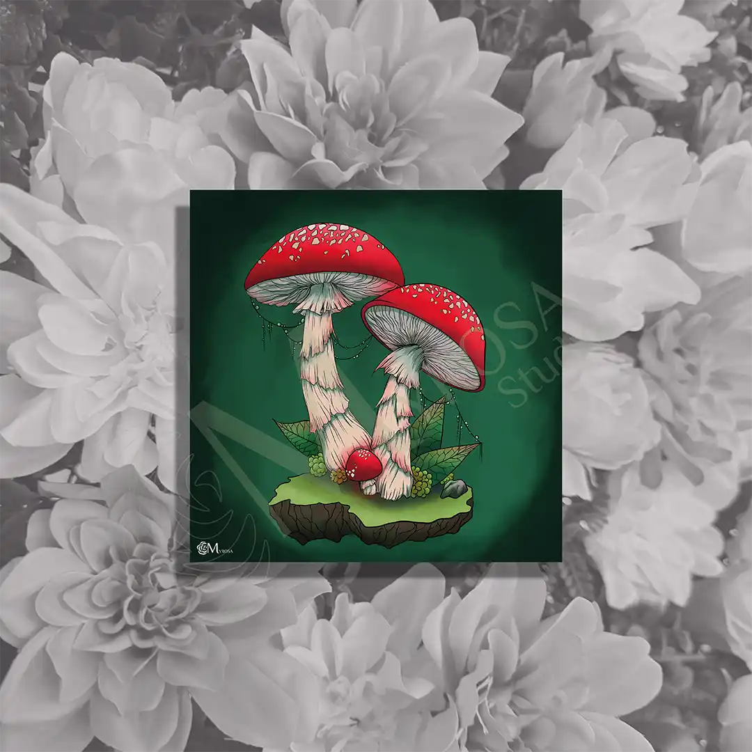 champignon complémentaire carré Affiche couleur – Myrosa Studio