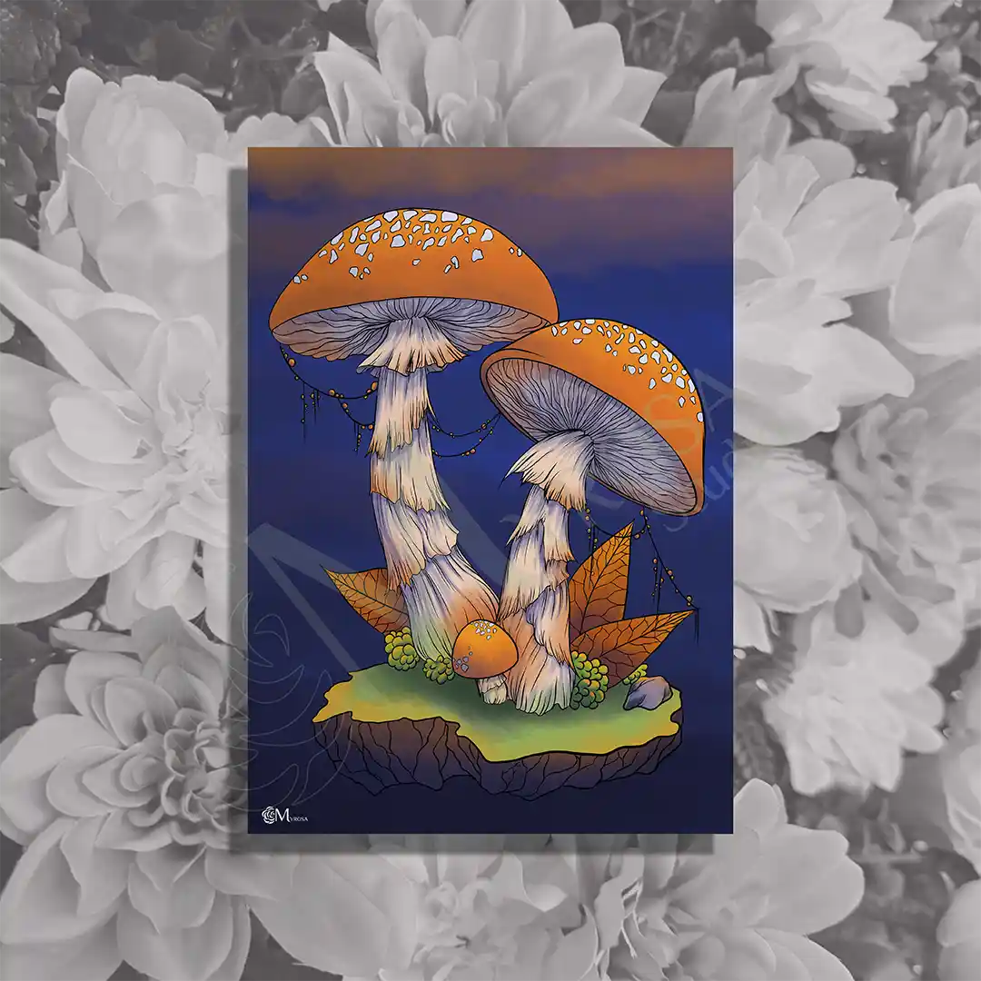 champignon triadique a4 Affiche couleur – Myrosa Studio