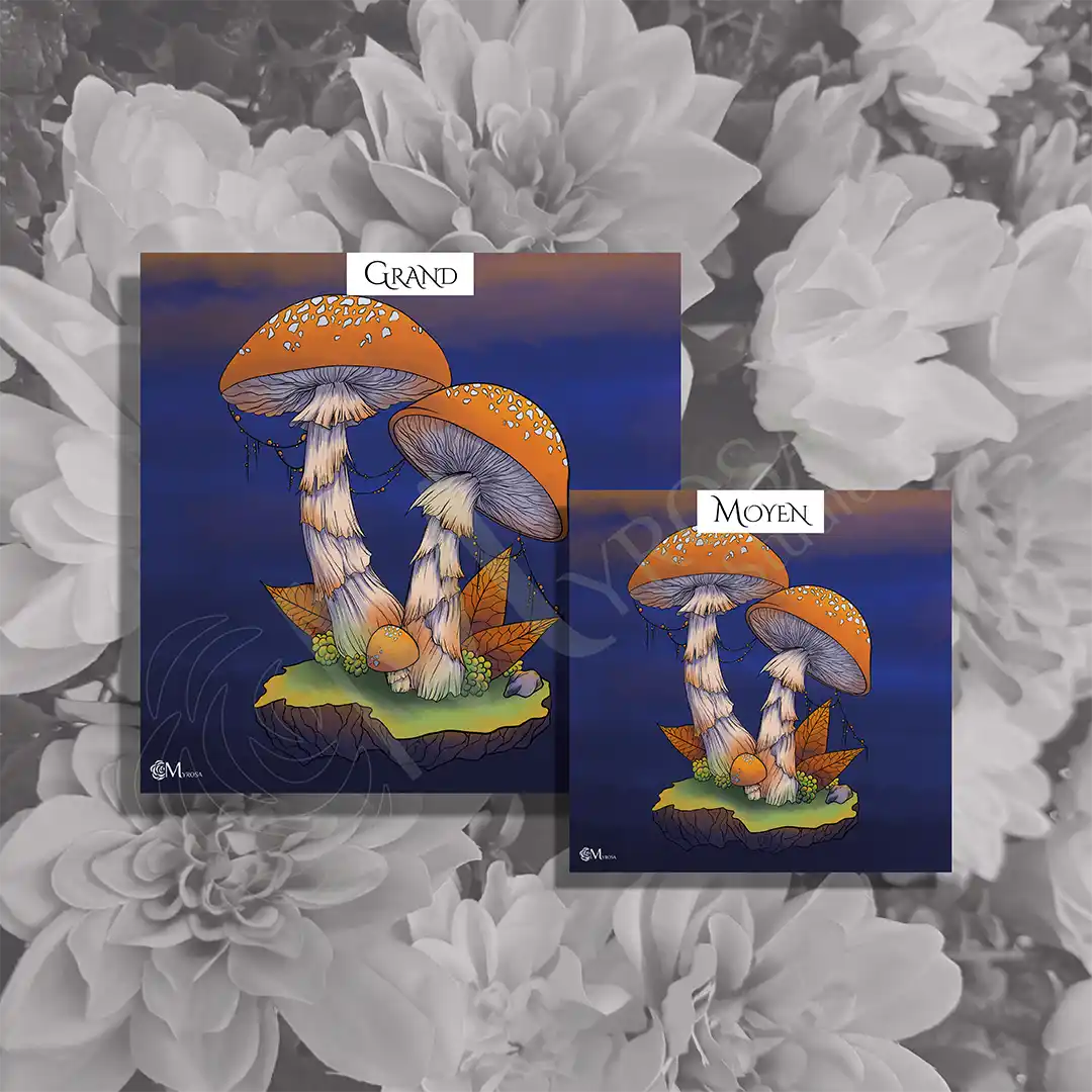 champignon triadique carré 2 Affiche couleur – Myrosa Studio