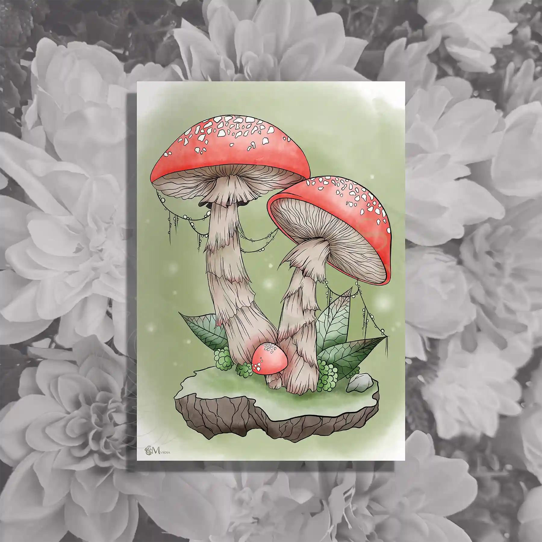 champignon pastel a4 Affiche couleur – Myrosa Studio