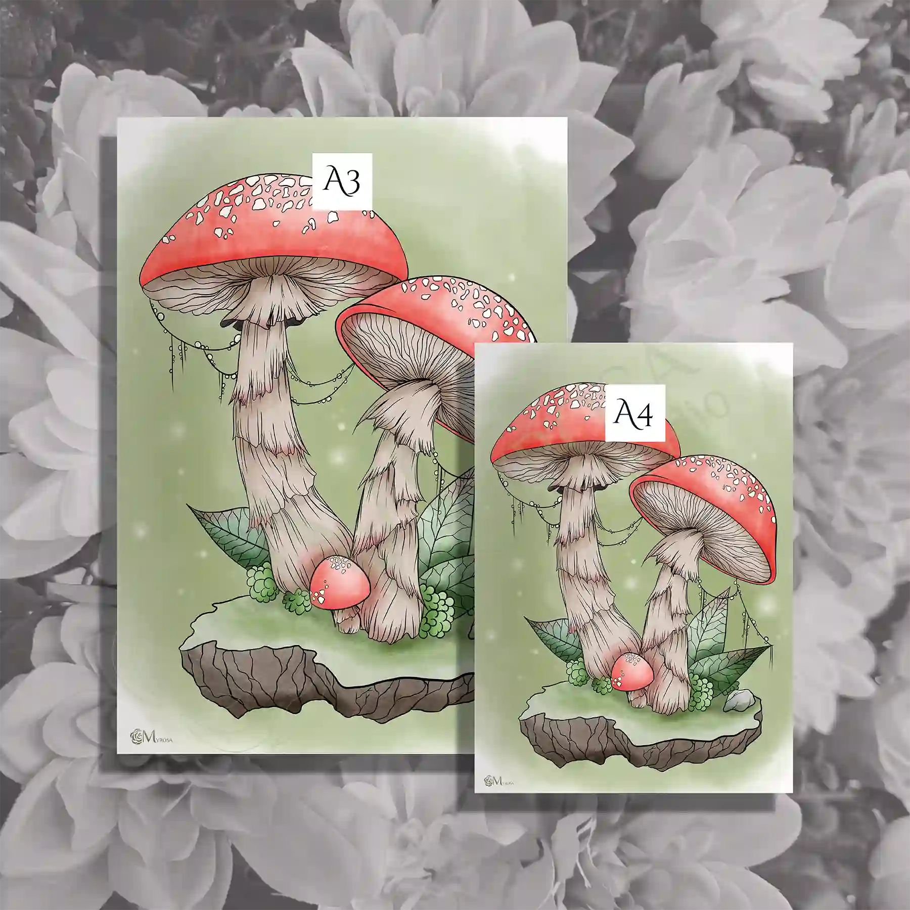 champignon pastel a4 2 Affiche couleur – Myrosa Studio