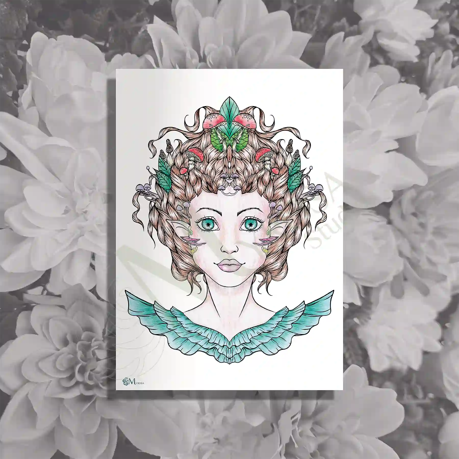 portrait champignon a4 Affiche couleur – Myrosa Studio