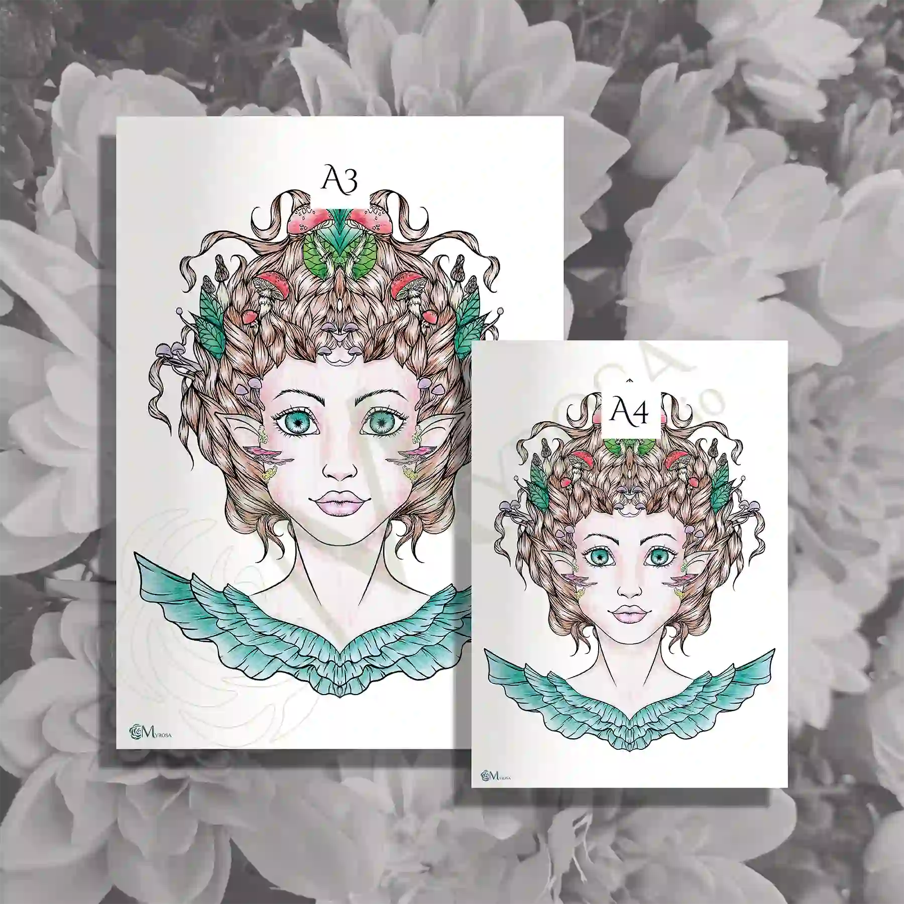 portrait champignon a4 2 Affiche couleur – Myrosa Studio